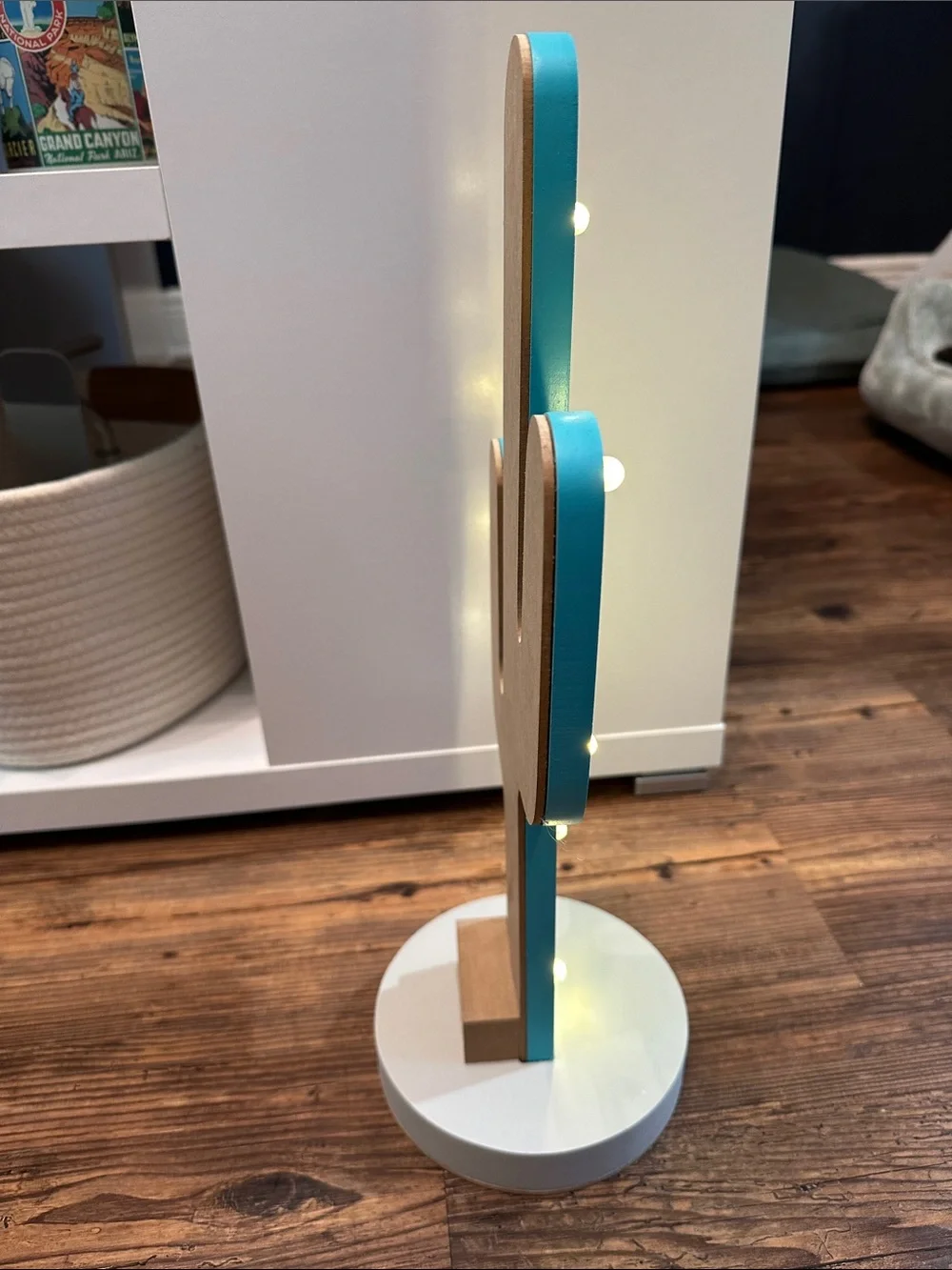 Turquoise Cactus LED Night Light - Decorative Home Party Accent